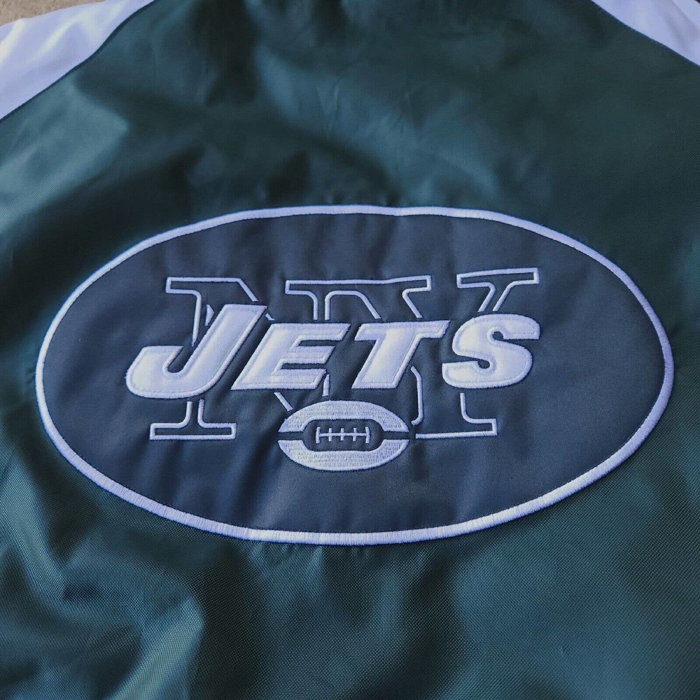NY New York JETS NFL Oversized Green Zip Up Hoodie On Field Jacket Coat Size XL - Picture 10 of 16
